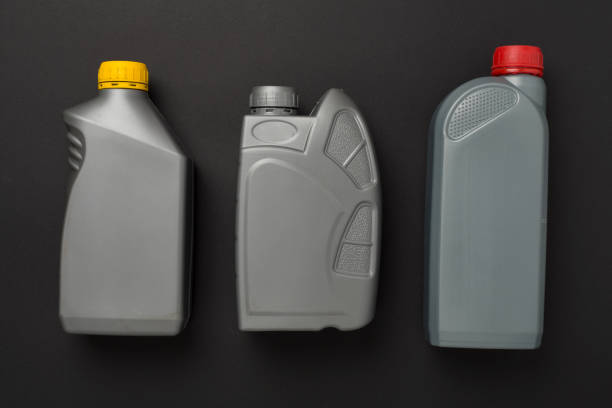 istock Automobile products and tools on color background, top view 2162822334
