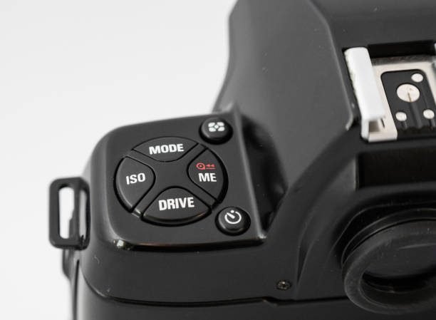 Nikon F-801 SLR camera on white background..