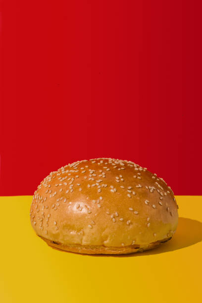 istock Still life of a real hamburger bun. Copy space 2162830197