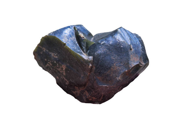 istock Natural black tourmaline gem stone on white background. 2162838521