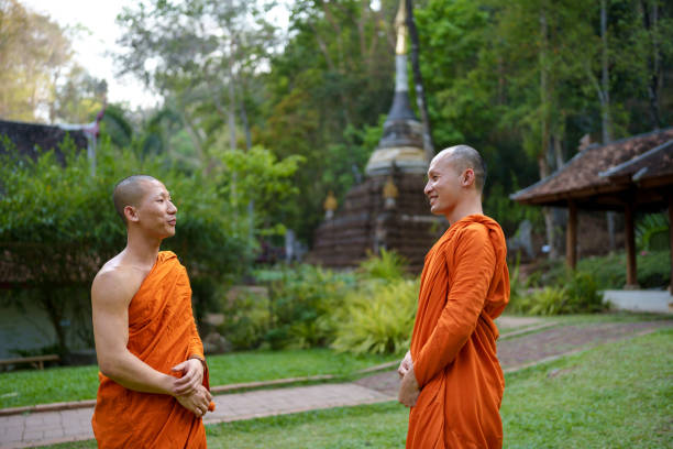 Monks at a Buddhism Thai temple