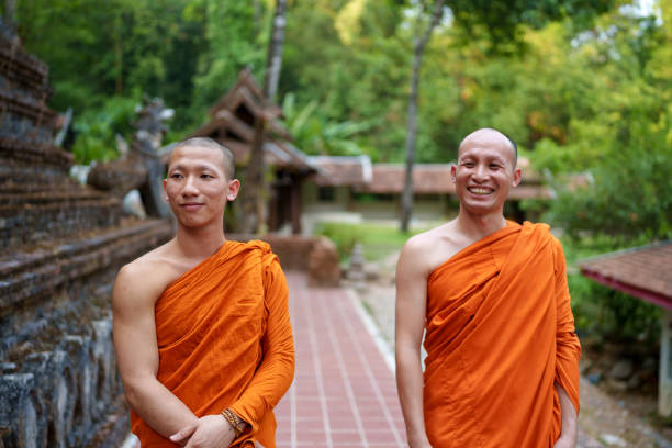 Monks at a Buddhism Thai temple