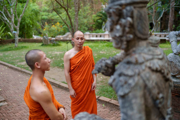 Monks at a Buddhism Thai temple