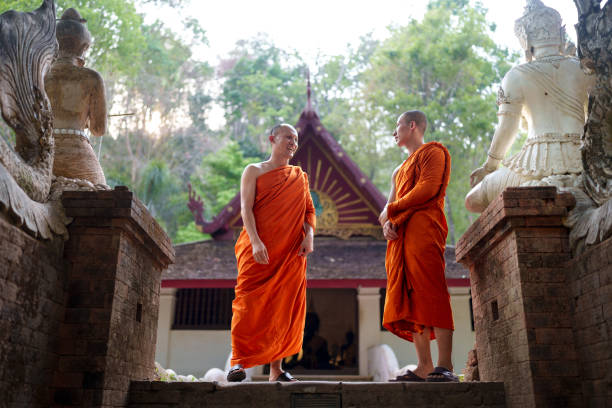 Monks at a Buddhism Thai temple