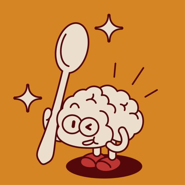 A cute anthropomorphic Brain Man is holding a big spoon Unique and Creative Character Designs Vector Art Illustration.
A cute anthropomorphic Brain Man is holding a big spoon. brain eater stock illustrations