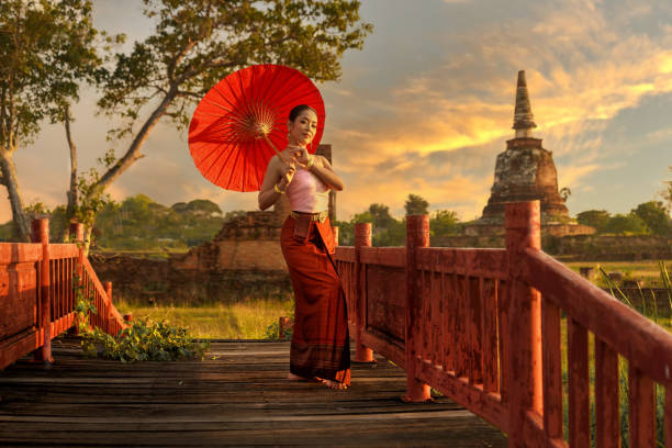 Colorful Painting Umbrella Traditional Craftsmen in Juwiring Klaten