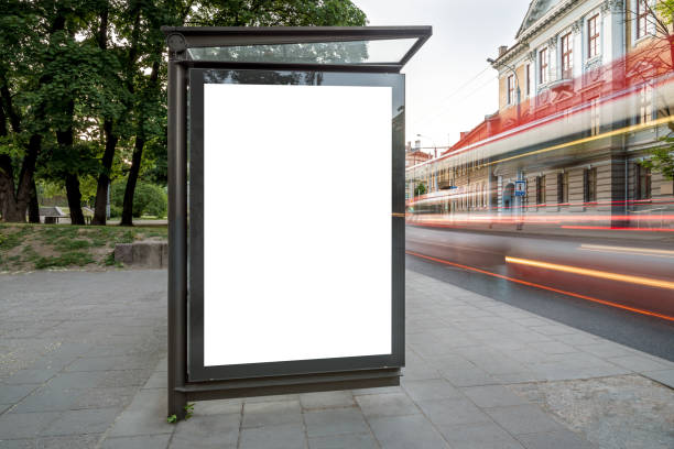 istock Mockup Of Bus Stop Billboard Stand 2162858364