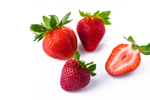 istock Strawberries isolated on white background 2162859274