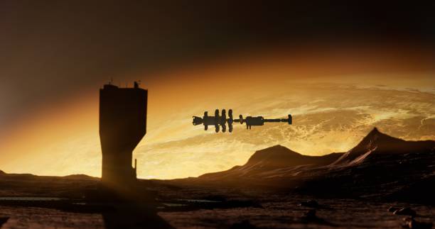 istock A tall building on Mars with a spaceship and bright horizon 2162861459