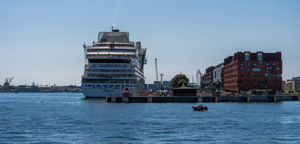 Copenhagen, Denmark - July 20, 2024: Large cruise ship moored in Copenhagen Northern Harbour