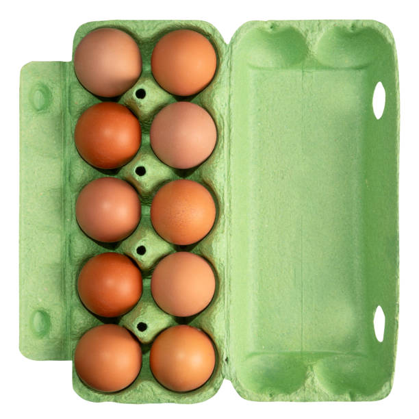istock packing, box of brown, beige eggs isolated on white background 2162862105