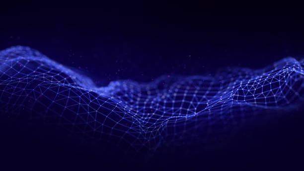istock Abstract blue technology wave with dots and lines. Flow of particles. Big data transfer visualization. 3d rendering. 2162863771