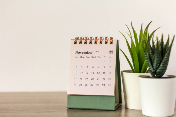 istock Hello November. November 2024 Planning Calendar on your desktop. 2162863911