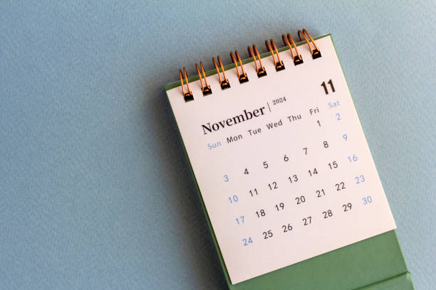 istock Hello November. Desk calendar for planning November 2024. 2162865871