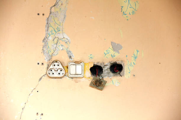 Close up dirty building interior wall