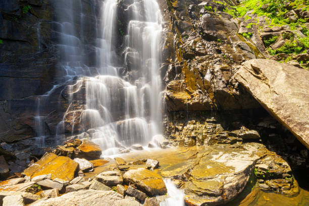 Long Time Exposure Of Flowing Water At Hickory Nut Falls, Chimney Rock State Park, North Carolina