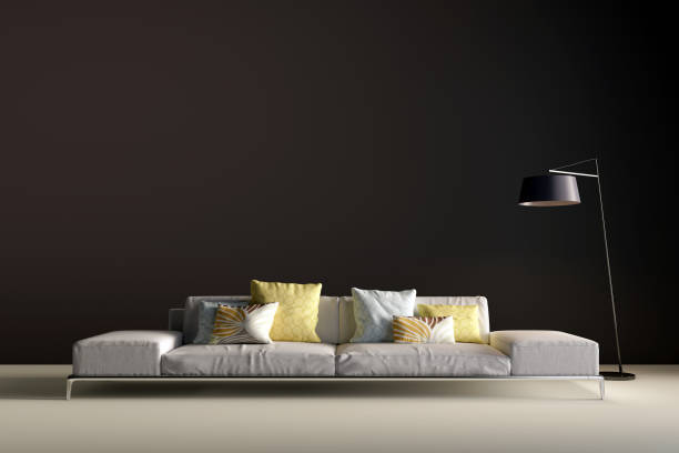 istock Large luxury modern bright interiors Living room mockup illustration 3D rendering image 2162868619