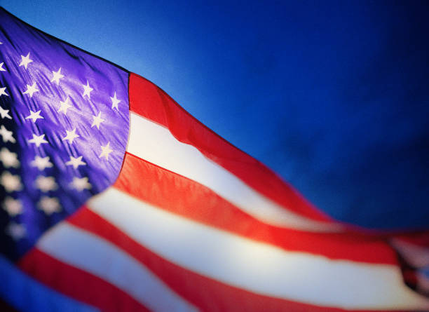 istock Close up textured American flag background 2162869312