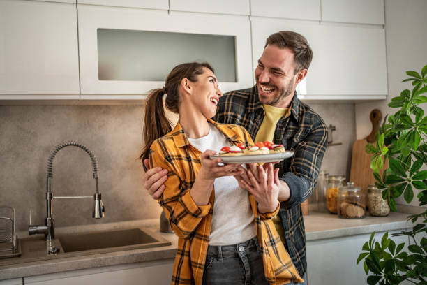 istock Surprise breakfast! Bruschetta for his girlfriend 2162871668