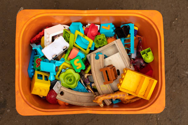 istock Box of toys. Constructor in box. Container for children's things. 2162872184