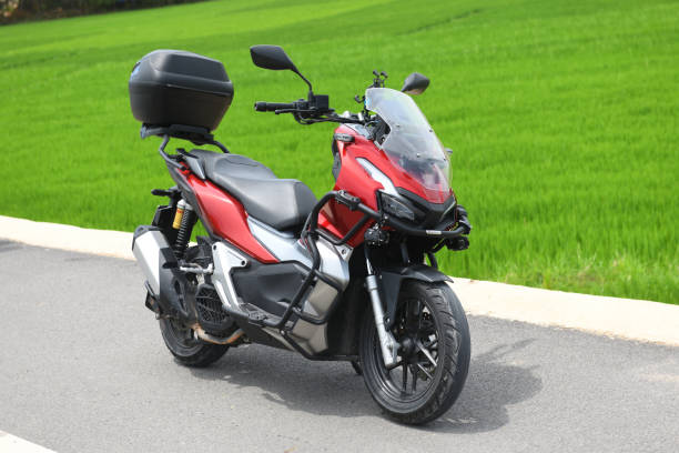 Vietnam Danang 10.07.2024: Honda ADV on the road in the mountains.