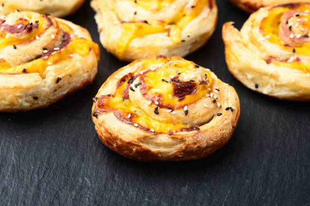 istock Homemade Puff pastry pinweel ( rolls ) Mini pizza 2162876630