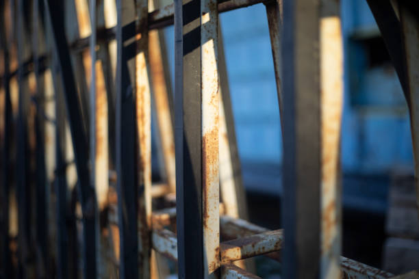 Steel structure. Welded iron structure. Fence details. The rods are steel.