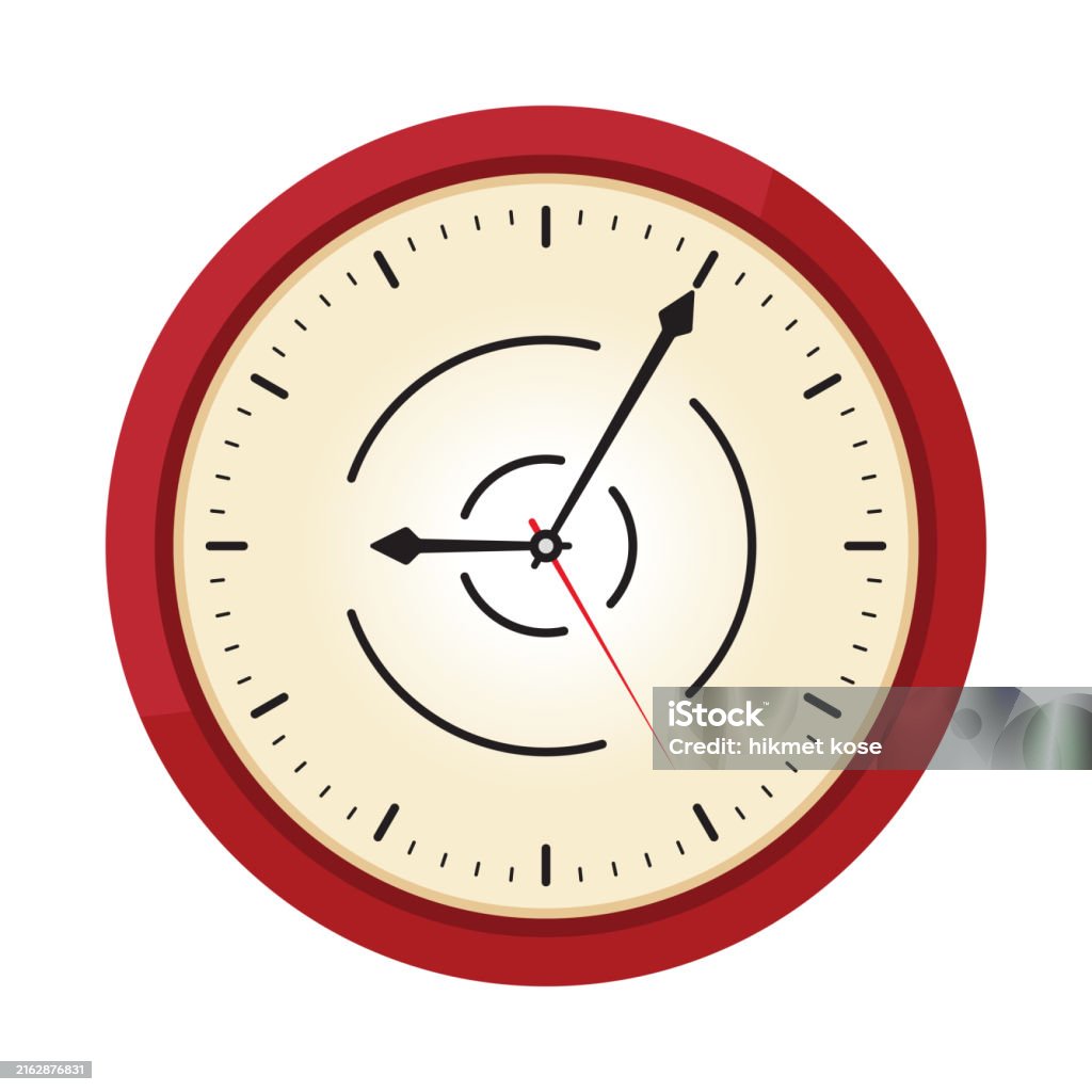 Round Clock Interface Round Wall Clock Interface Brown Analog Clock Concept Stock ...