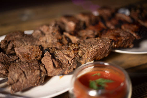 istock Fried meat. Fatty food. Delicious dinner. 2162878824