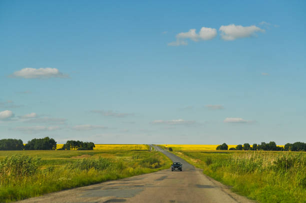 istock bad quality road with patches. Ukraine 2162879348