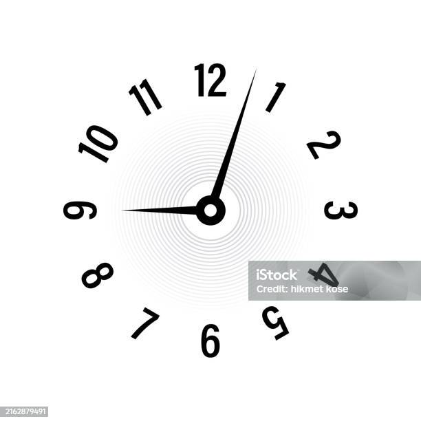 Clock Texture Simple Simple Clock Concept On White Background Round Analog Clock Interface ...