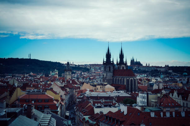 Prague Old Town aerial view cityscape