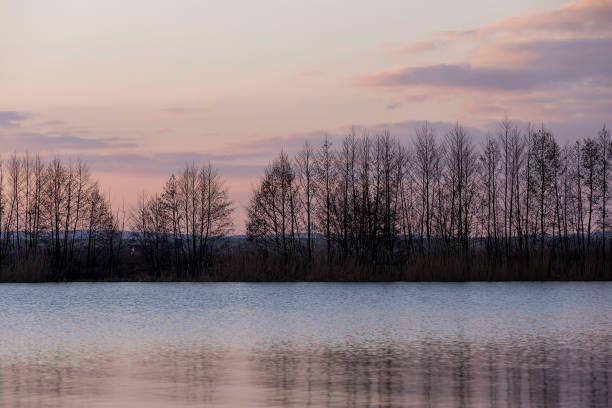 istock beautiful orange sky at sunset in spring 2162879762
