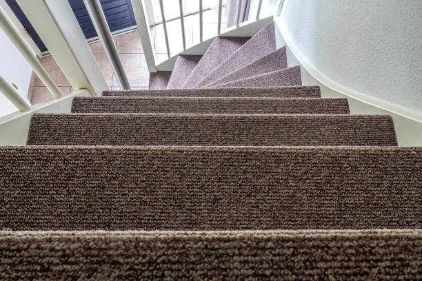 view down a staircase in a residential building