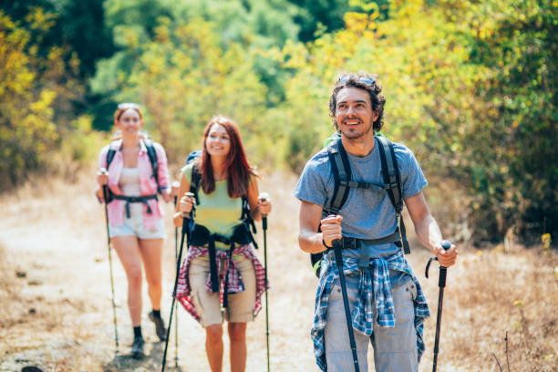istock Group of friends trekking 2162883176