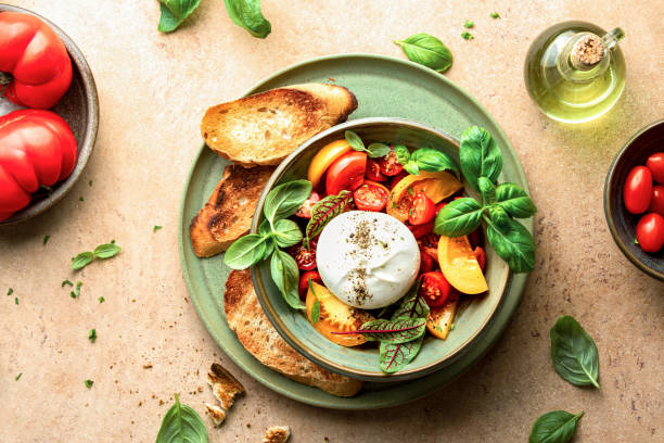 Burrata cheese  salad bowl