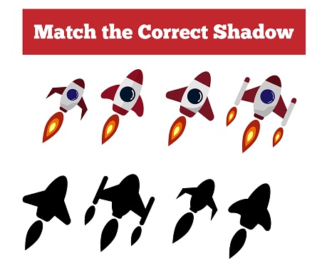 Shadow Rockets Calsh Match The Correct Shadow Rockets Game For Children Stock Illustration ...