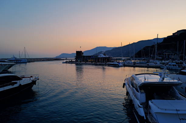 istock Ventimiglia Port by night 2162888031