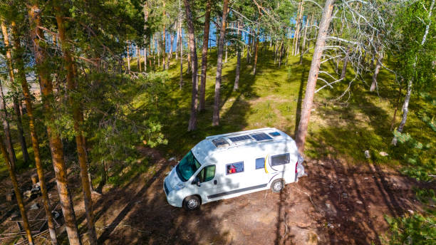 istock Campervan Nestled in Finnish Lapland Forest 2162890611