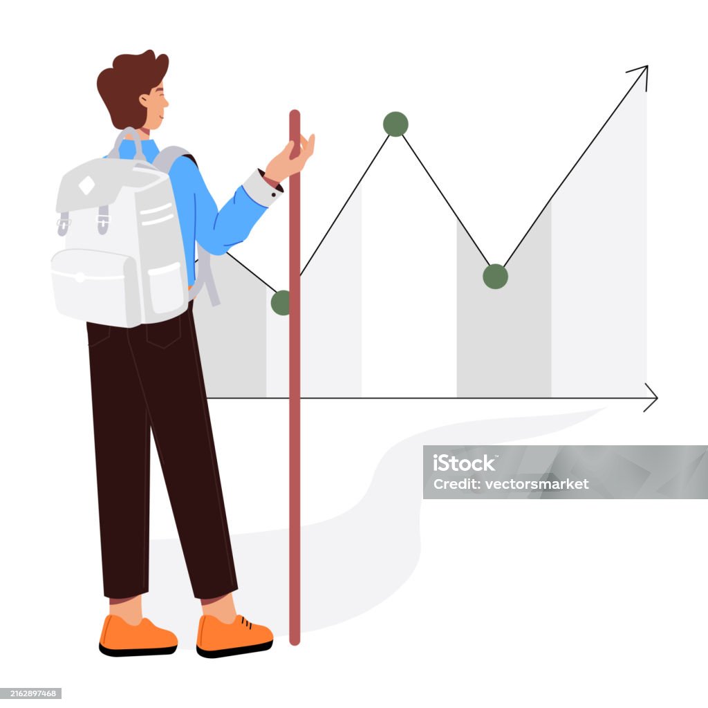 A Flat Character Illustration Of Progress Chart Stock Illustration ...