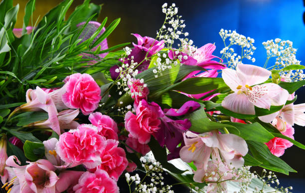 a beautiful bouquet of flowers is in the store