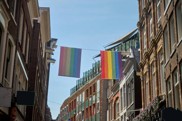 istock Iconic pride flags on Amsterdam street 2162898036