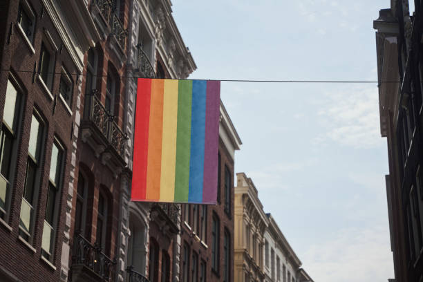 istock Iconic pride flags on Amsterdam street 2162898330