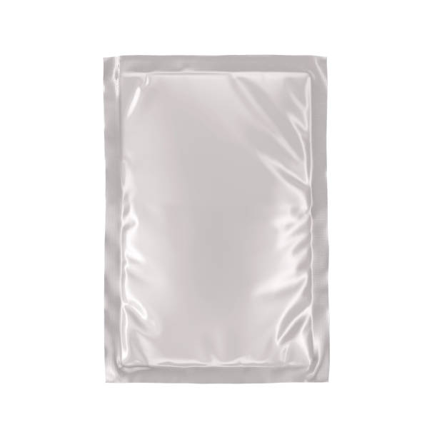 istock White grey silver foil blank bag package on white background aluminium bag Packaging sachet mockup  food branding packaging 3D rendering, 3D illustration 2162903028