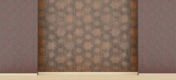 istock Stage backdrop background wooden wall wood floor 3D illustration 2162904717