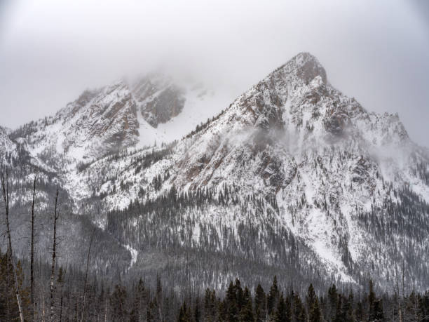 istock Magnificent rocky mountain closeup in winter 2162908531