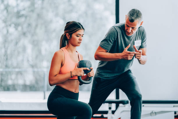 Sports training with personal trainer