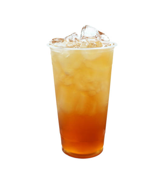istock A cup of ice Tea on white 2162909524