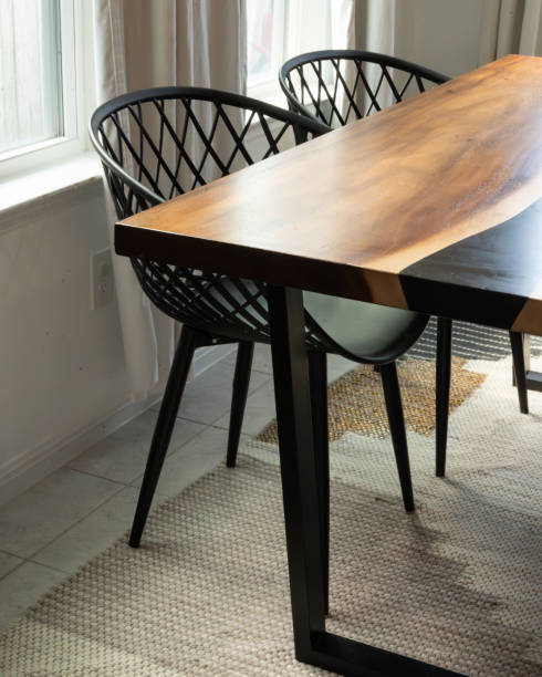 istock Home Dining Room With Table, Chairs, Rug And Curtains 2162910650