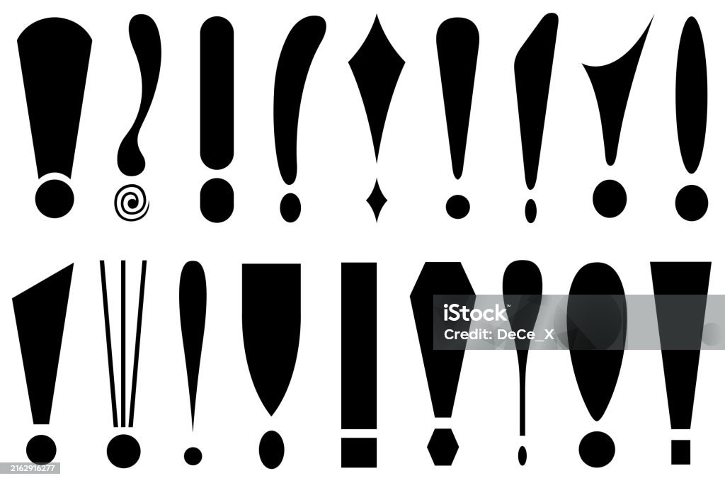 Multiple Exclamation Signs Set Of Different Exclamation Mark Signs Stock Illustration - Download ...